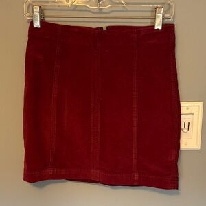 Free People Maroon Mini Skirt